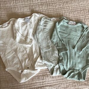 Zara Baby Bodysuit 4 price Set - White & Mint Green